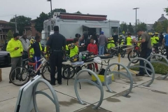Getting ready for the bicycle safety obstacle course.