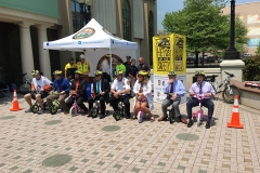 The starting line of the Heads Up For Safety trike race in Bridgeport.